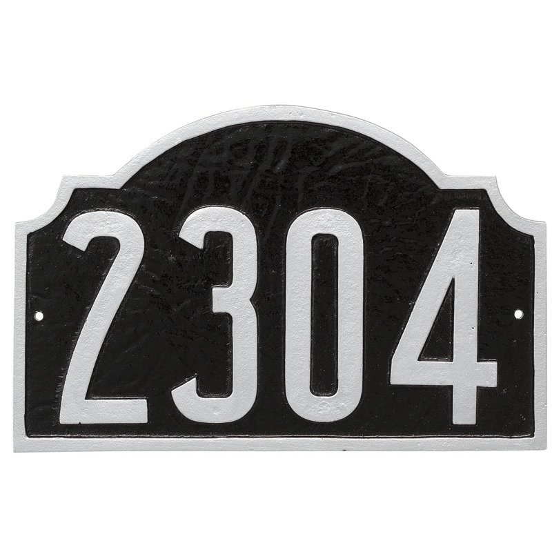 Plaque d'adresse murale sur 1 ligne Deluxe, Noir / argent, Oui