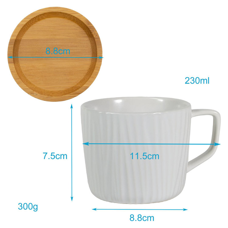 Atac Ceramic Teacup and Saucer, White
