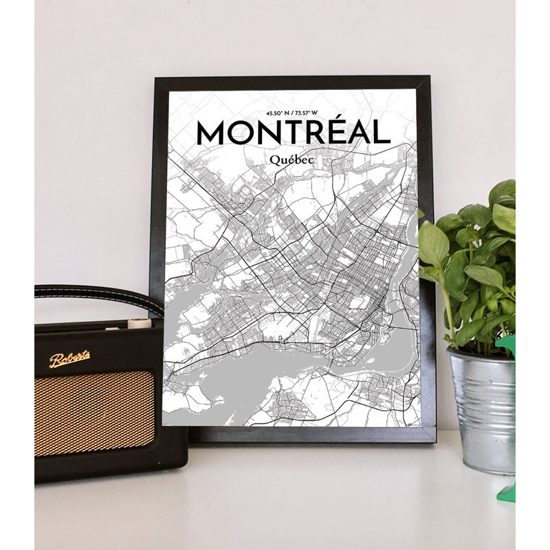 Montreal City Map - No Frame Print, 51 cm H x 41 cm W