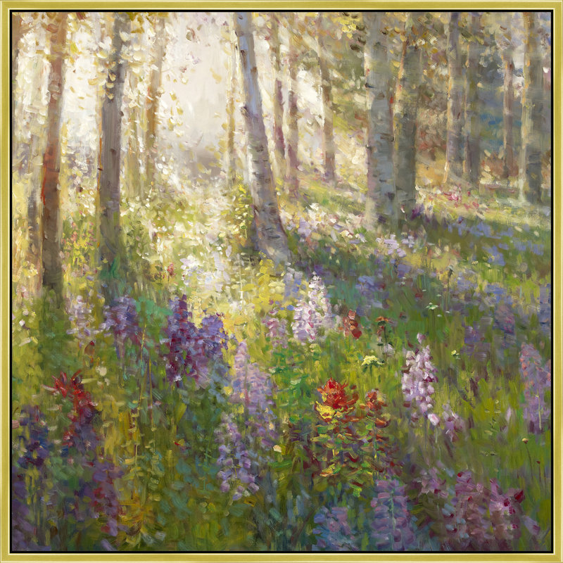 Twilight Among The Lupines Print, 47" H x 47" W, Gold