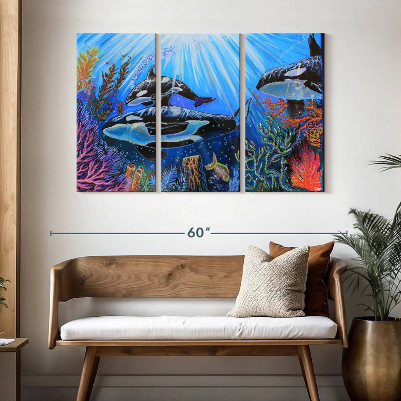 Brampt Killer Whales, 32" H x 50" W