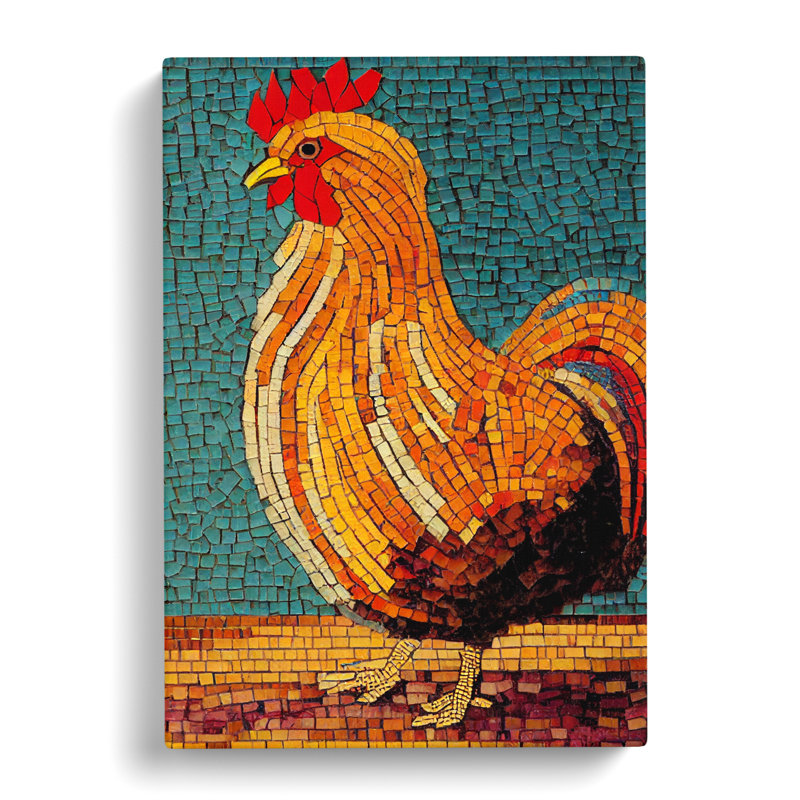 CAN-V0523-454X Chicken Mosaic - Wrapped Canvas Print, 60cm H x 40cm W x 3cm D