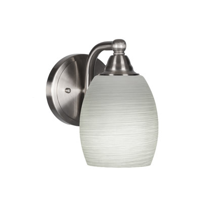 Michell Wall Sconce Shown With 5" White Linen Glass