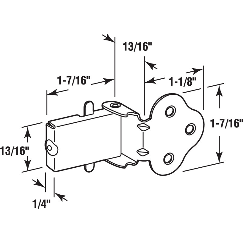 Serrure de fenêtre en bois Prime-Line, saillie de 5/8 po, fabrication en acier estampé, laiton plaqué (paquet simple)