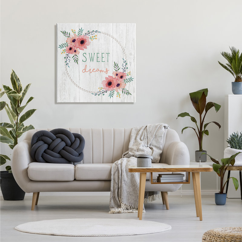 Sweet Dreams - Art textuel, H 30 po x l 30 po x 1,5 po, Toile tendue