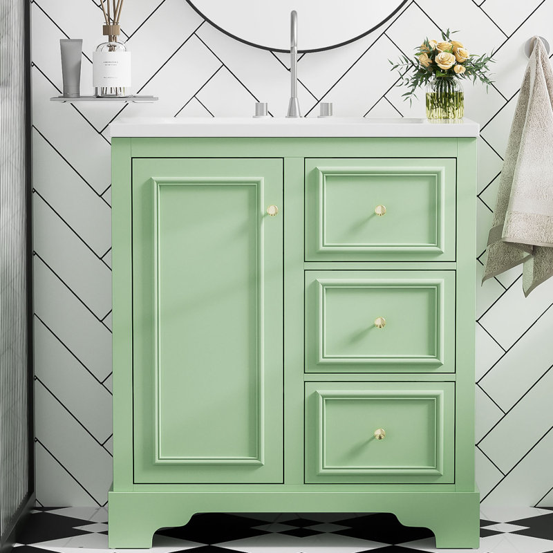 Armoire de salle de bain Vasanti, Vert