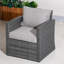 Grey Pe Rattan Seater Modular Garden Sofa Set With Waterproof Storage Coffee Table, Powder-coated Iron Frame-1265049583