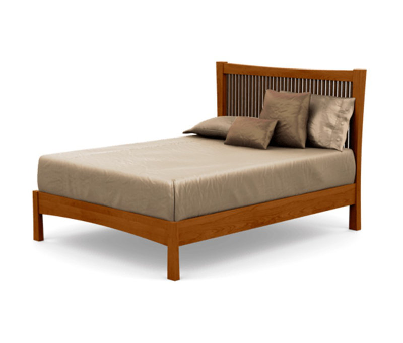 Berkeley Wood Slat Bed, King, Autumn Cherry, Conventional