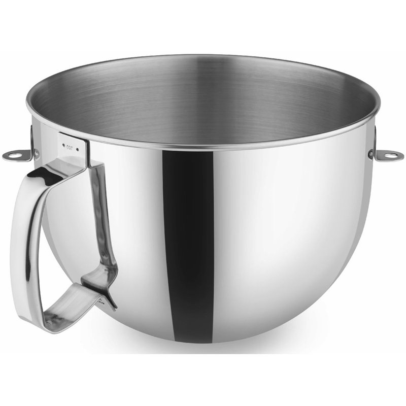 Bol relevable en acier inoxydable poli de 6 pintes avec poignée confortable KitchenAid®