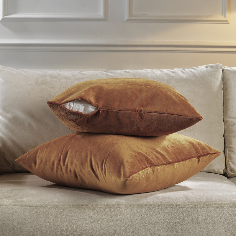 Matte Velvet Pillow Cover, 12" x 12", 58 Bourbon