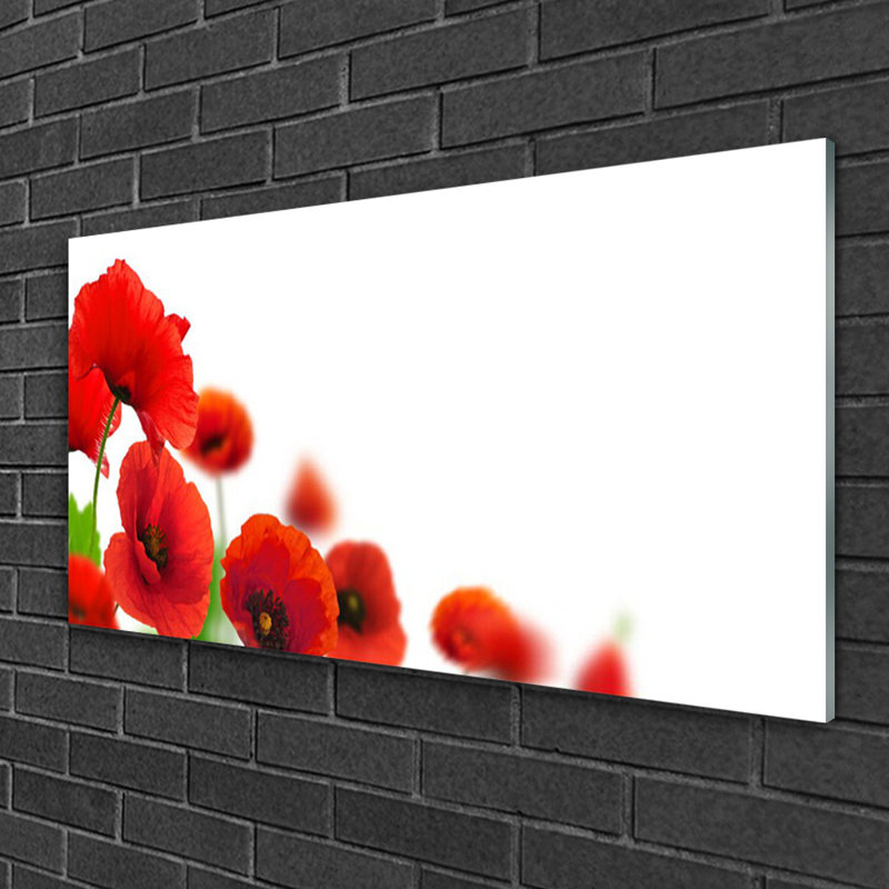Poppies - No Frame Print on Glass