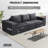 Boneless 17“H 4 In 1 Steel Foldable Sofa Bed Ottoman, 72"L x 34"W Folding Guest Bed With Memory Foam Mattress, Foldaway Guest Sleeper Bed With Adjustable Backrest-1371025346