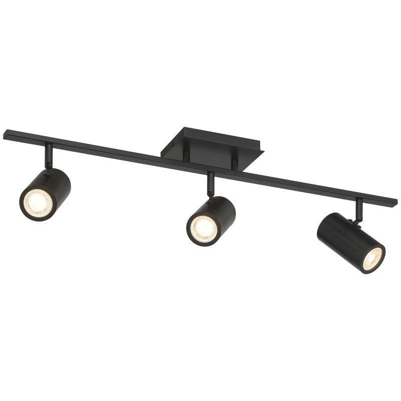 Rail d'éclairage réglable à DEL 3 lumières Prado - Finition noir mat, Matte Black, 28" W