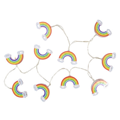 10 Count LED Warm White Rainbow Christmas Lights - 3.25 Ft Clear Wire