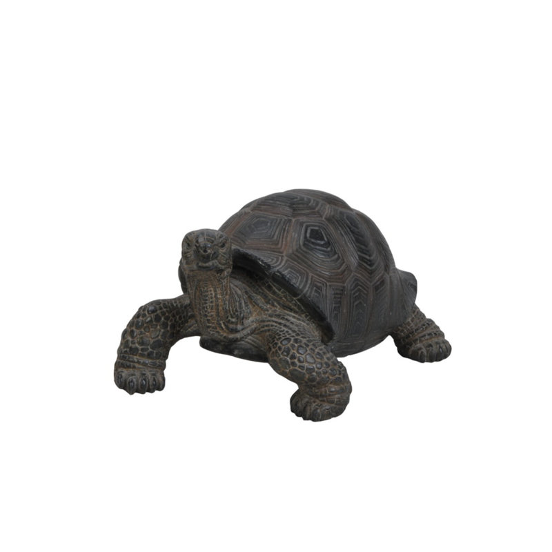 Realistic Grey-Brown Tortoise Garden Statue, 7 Inches