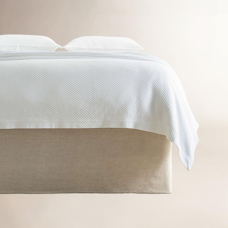 Stone Washed Linen Bed Skirt, Natural, Twin