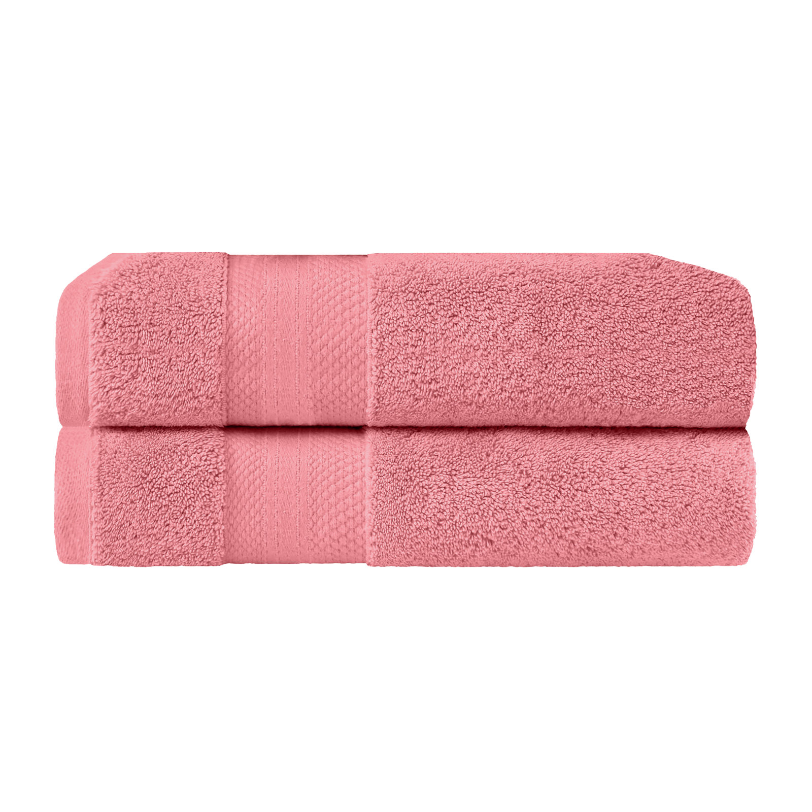 Finnian Ultra-Plush Heavyweight, 100% Turkish Towel Collection, Coral Pink, Bath Towels - 2 Pack