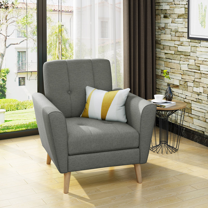 Fauteuil club Mid Century, Gris