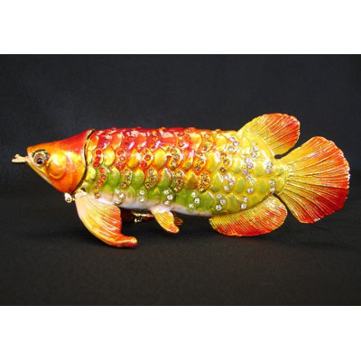 Figurine poisson Arowana Feng Shui Bejeweled