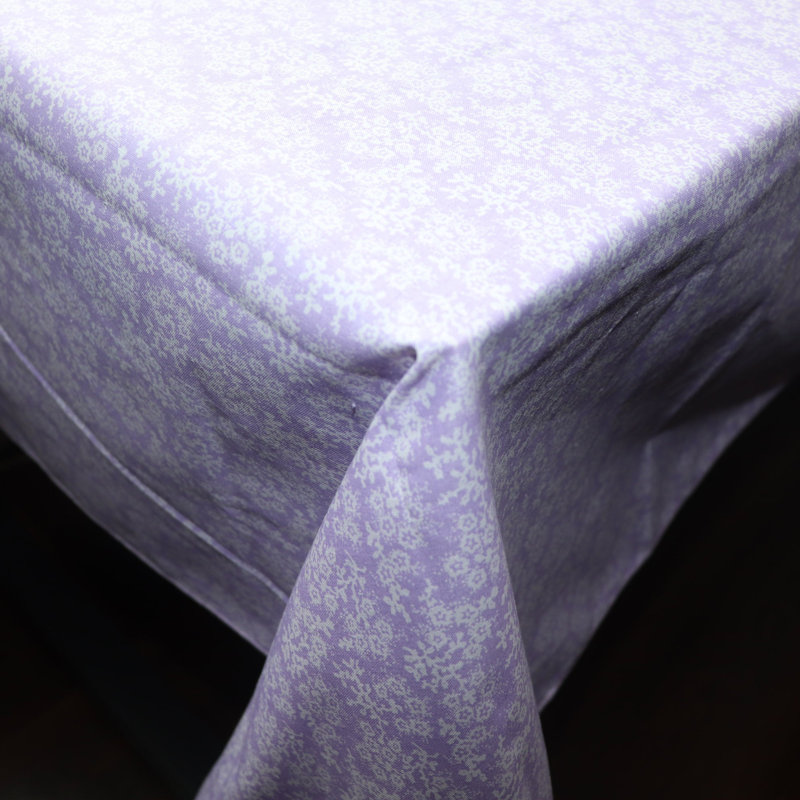 Botanic Flower Pattern Print Tablecloths, 108" x 58", Lavender