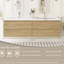 Meuble-lavabo flottant 72 po avec lavabo, meuble-lavabo, surface solide, deux lavabos, quatre tiroirs à fermeture en douceur, chêne naturel, design minimaliste moderne, espace, comptoir en résine