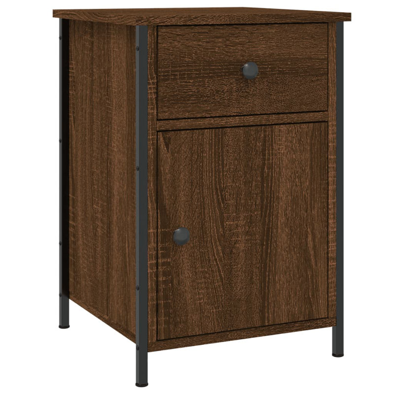Maybritt 40cm W Bedside Table, Brown Oak, Set of 2