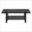 Table basse industrielle de style industriel en stratifié noir et métal avec tablette de rangement fixe 48 po