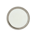 Ball Bearing Round Iron Beveled Wall Mirror