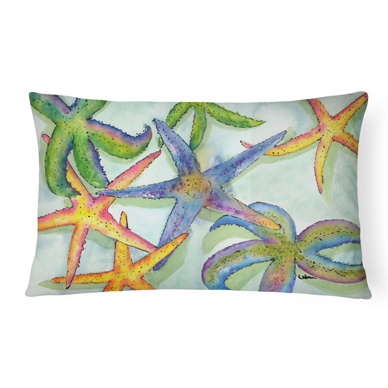Starfish Outdoor Reversible Throw Pillow