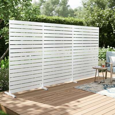 Set of 3 72"H Freestanding Outdoor Privacy Fence Screen Decorative Outdoor Divider for Patio Garden Pool by XIYUYEU