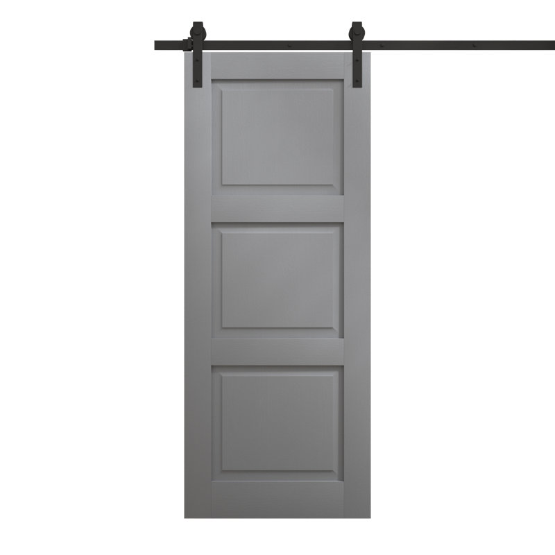 Porte de grange moderne | Ego 5010 | Ensemble de quincaillerie lourde pour rails | Portes intérieures solides, 30 po x 80 po