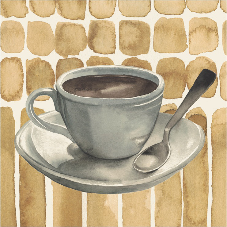 Café au lait II, H 12 po x l 12 po x P 1,25 po
