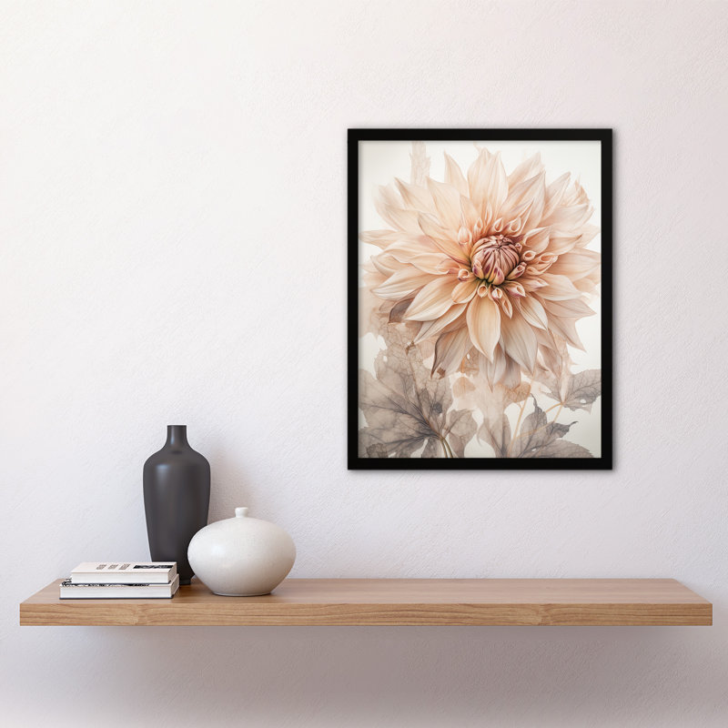 Alistar Elegant Dahlia Soft Pastel Flower - Single Picture Frame Print
