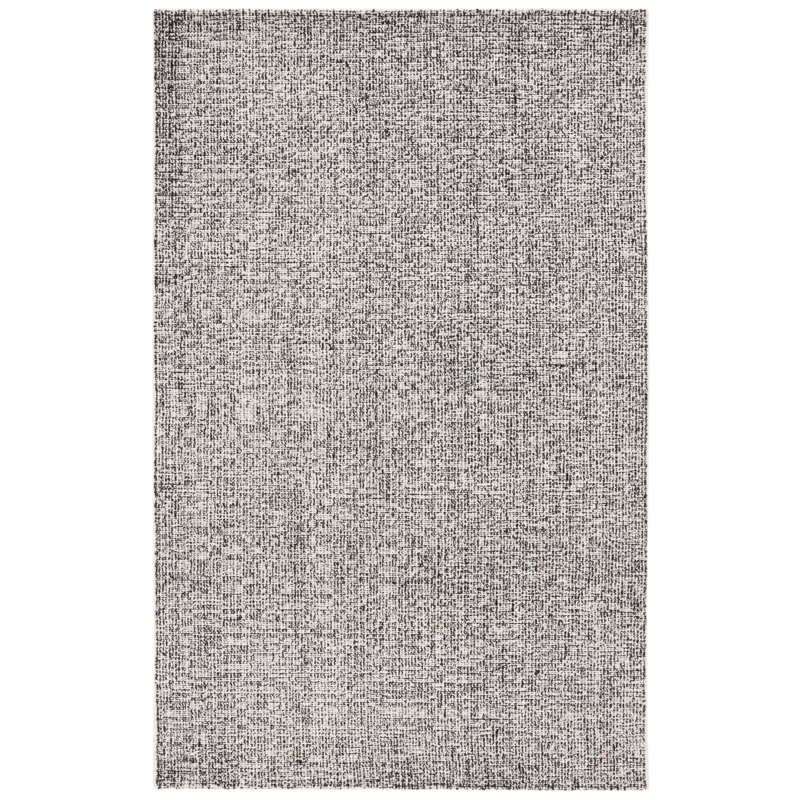 Macguiness Ebony Hand Tufted Wool Jute Cotton Rug in Black/Ivory, Rectangle 3' x 5'