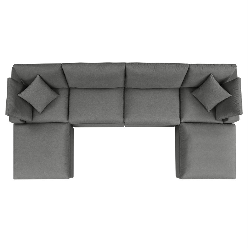 Canapé modulaire d'extérieur 6 pièces Commix, Charbon de bois