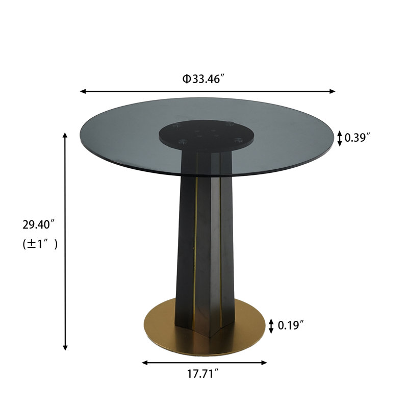 Table de conférence ronde en verre Folkestone