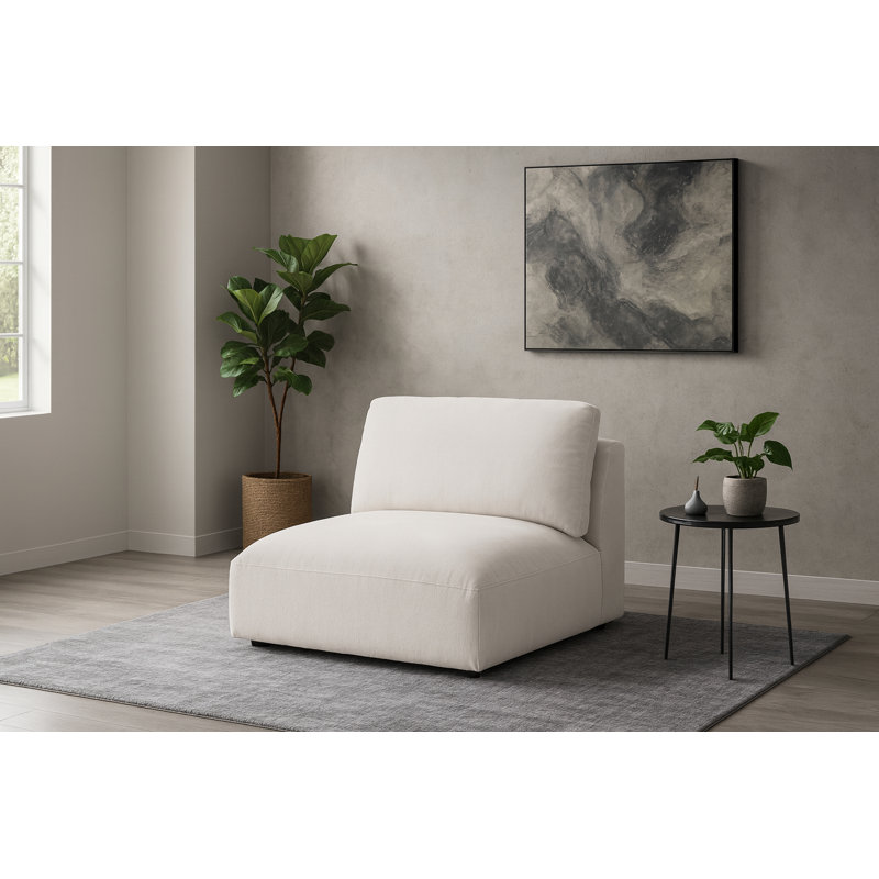 Fauteuil l 38 po, Tissu crème
