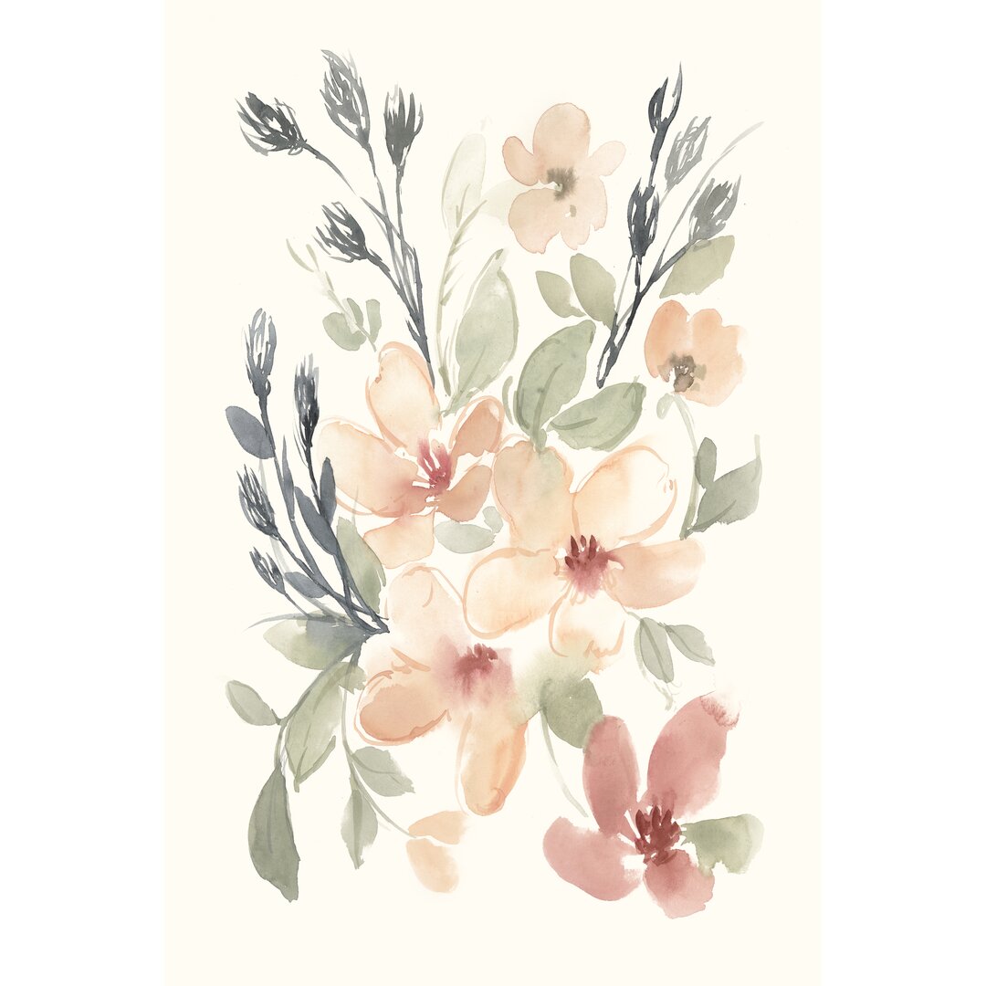 Leinwandbild Peachy Pink Blooms I von Jennifer Goldberger