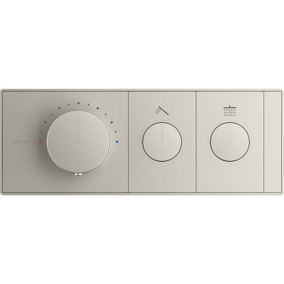 Anthem Two-Outlet Thermostatic Valve Control Panel With Recessed Push Buttons