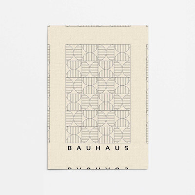 Bauhaus Minimalist Grid Motif Rolled Canvas 30 x 20