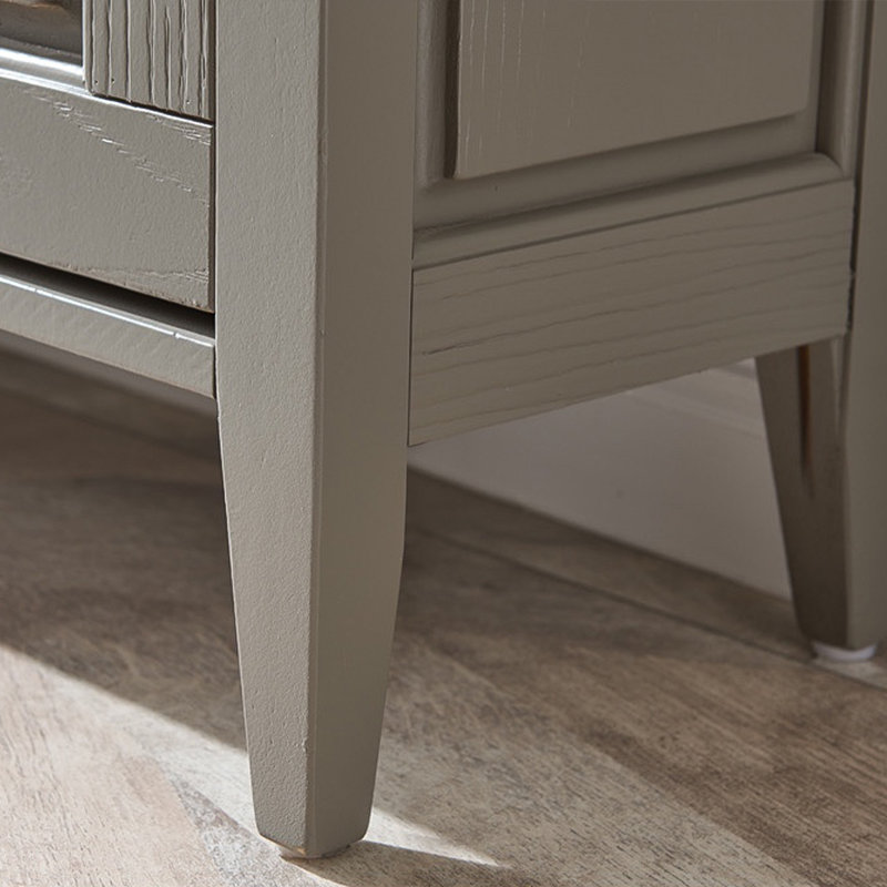 31.50"Gray Solid Wood Five-Drawer Cabinet