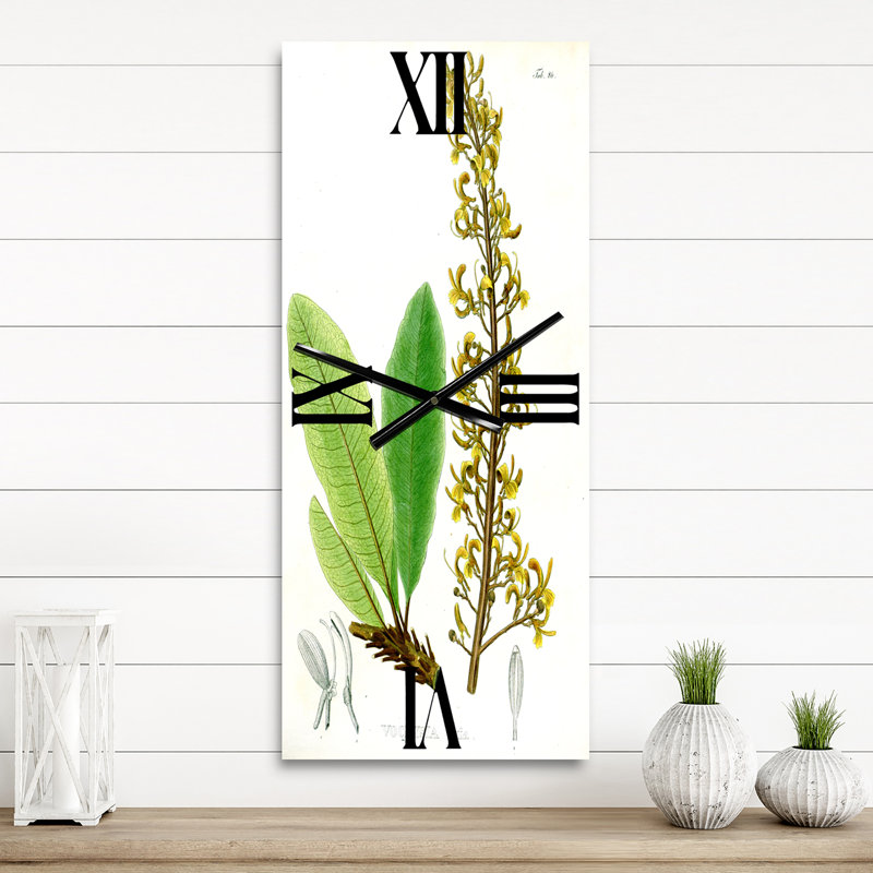 Plante brésilienne rétro IV - horloge murale traditionnelle, Petit