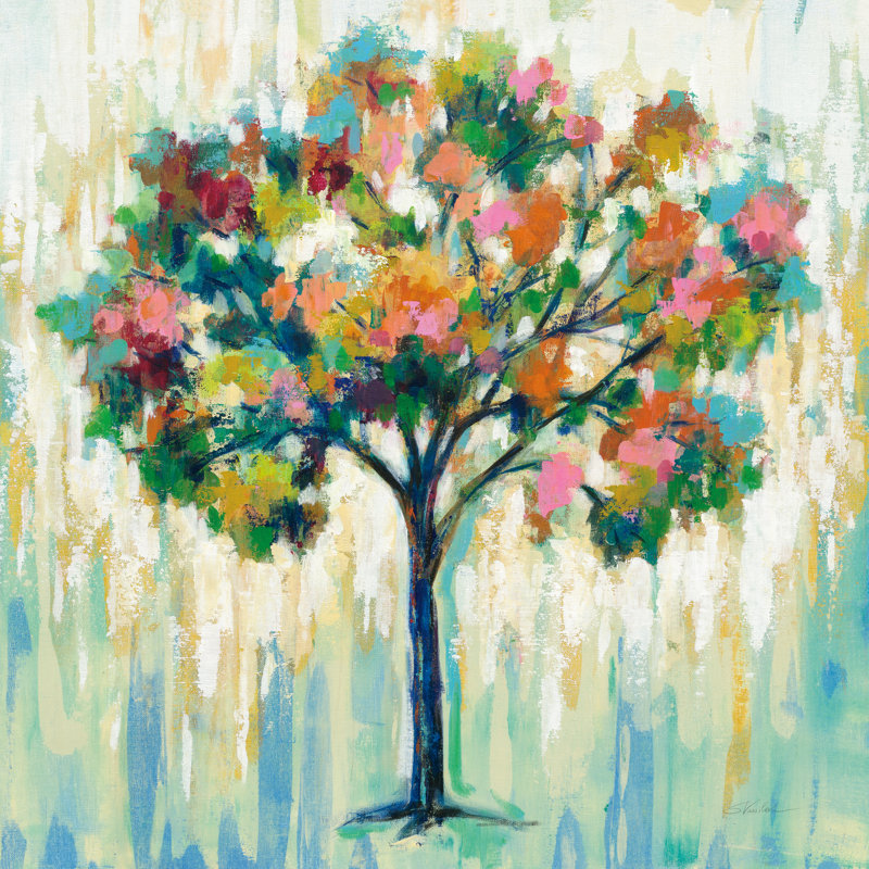 Blooming Tree by Silvia Vassileva - Wrapped Canvas Painting, 91cm H x 91cm W
