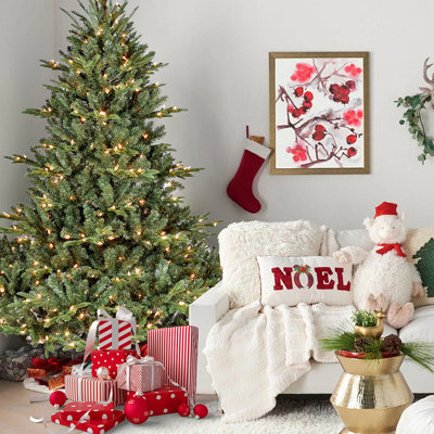 5FT Full-Shape Christmas Tree With 350 UL Lights – PE/PVC Mixed Branches, 1129 Tips, Wide Base For Spacious Areas, Hinged Structure, Stable Metal Stand