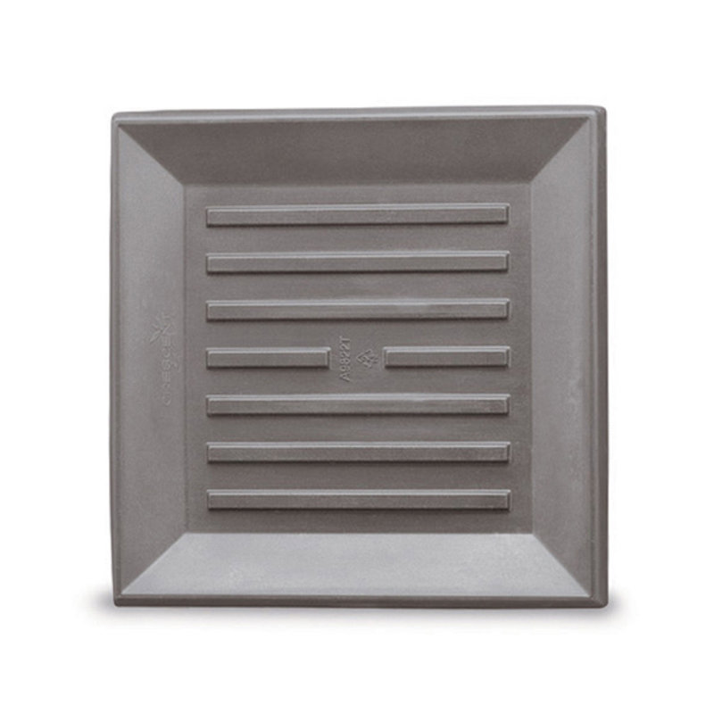 Soucoupe de jardinière carrée universelle, H 1,5 po x l 19,8 po x P 19,8 po, Pierre grise vieillie