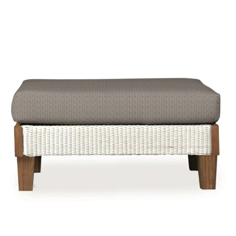 Catalina Outdoor Ottoman, Consider Indigo, Antique White