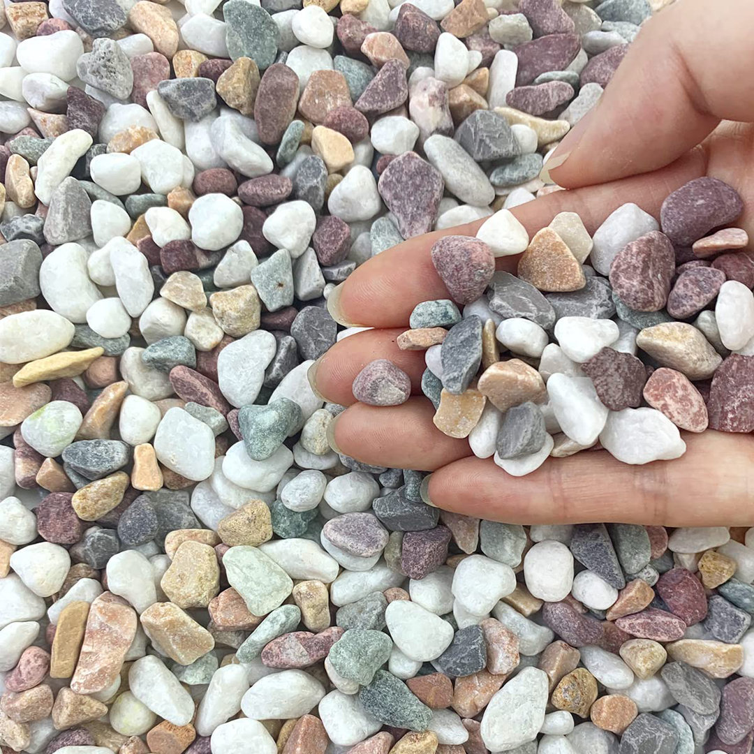 2 lbs Mixed Color Gravel for Aquarium, 6-9mm Decorative Pebbles for Succulent Plant Pots Vase Fish Tanks Gravel and Outdoor Decorative Garden Stones