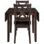 Ensemble de table de salle à manger 3 pièces avec abattants sur 2 côtés-1876243331