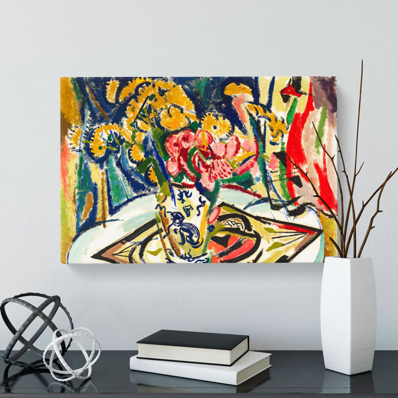 Flowers On A Table Vol.1 by Henry Lyman Sayen - Wrapped Canvas, 40cm H x 60cm W x 3cm D