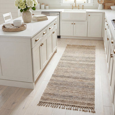 Fitzwater Striped Handwoven Jute Grey Area Rug